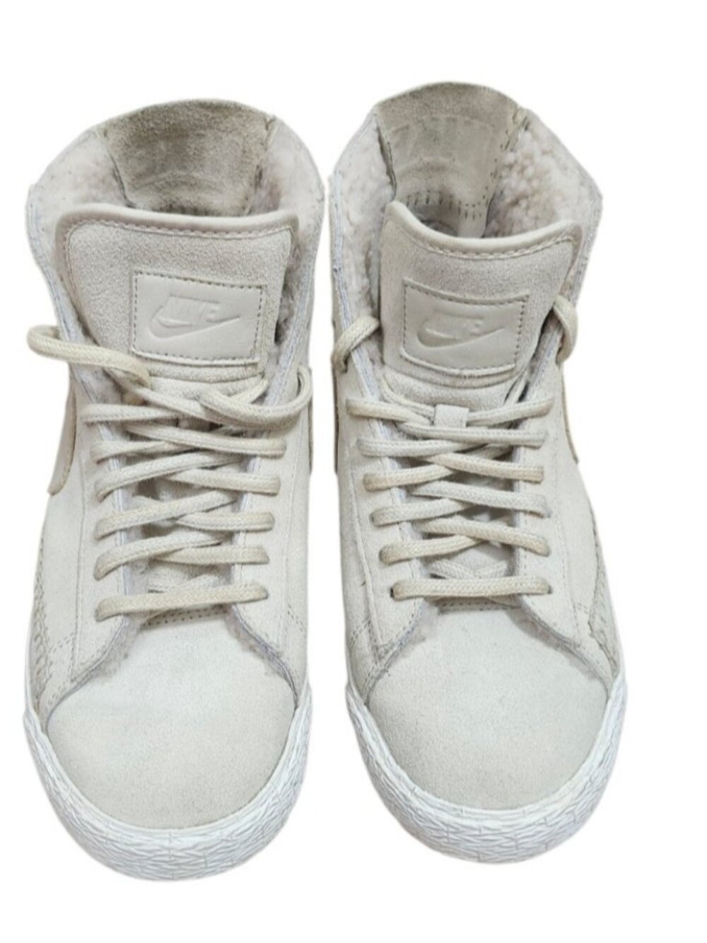 Nike Blazer Mid Premium Sherpa Women’s 7.5 Beige Suede High Top 403729-200 - Picture 3 of 12